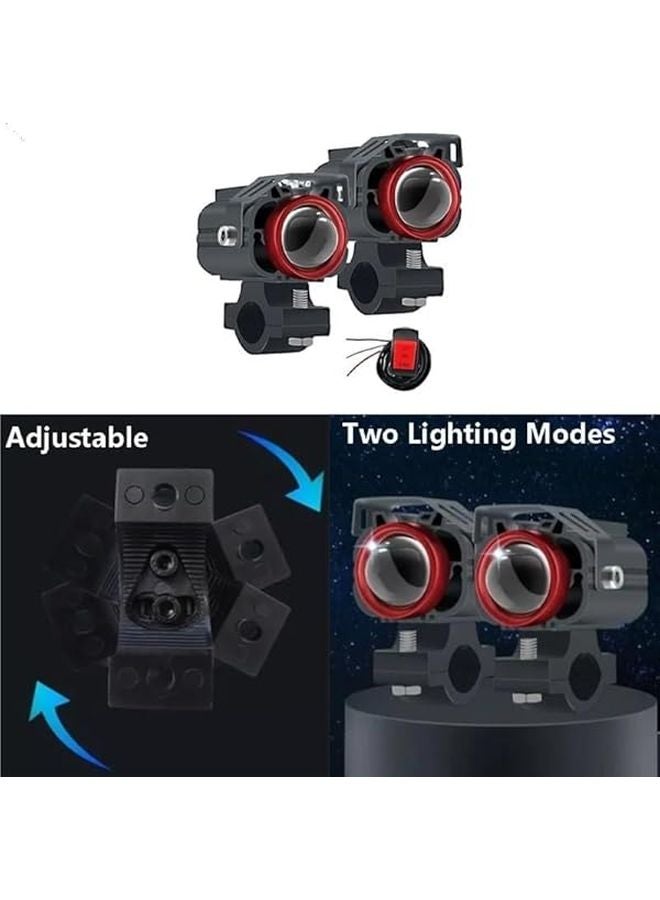 Yellow White Motorcycle Auxiliary Spotlight Fog Lights Headlamp 12V 80V ATV Scooter Off Road Driving Lamp - Image 4